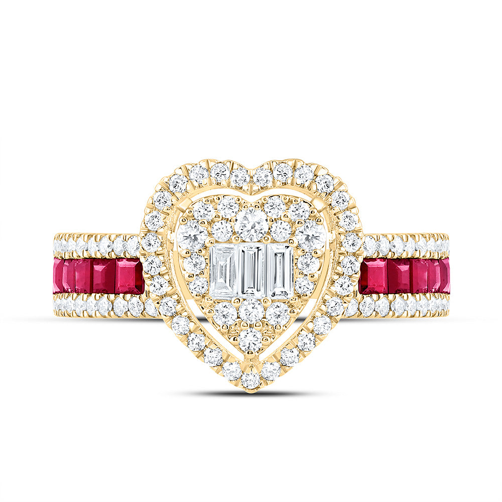 5/8CTW-NAT DIA ANA M 5/8CT-PR-RU NAT GEM HEART RING Daisy Joyeria