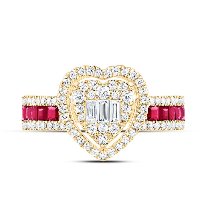 5/8CTW-NAT DIA ANA M 5/8CT-PR-RU NAT GEM HEART RING Daisy Joyeria