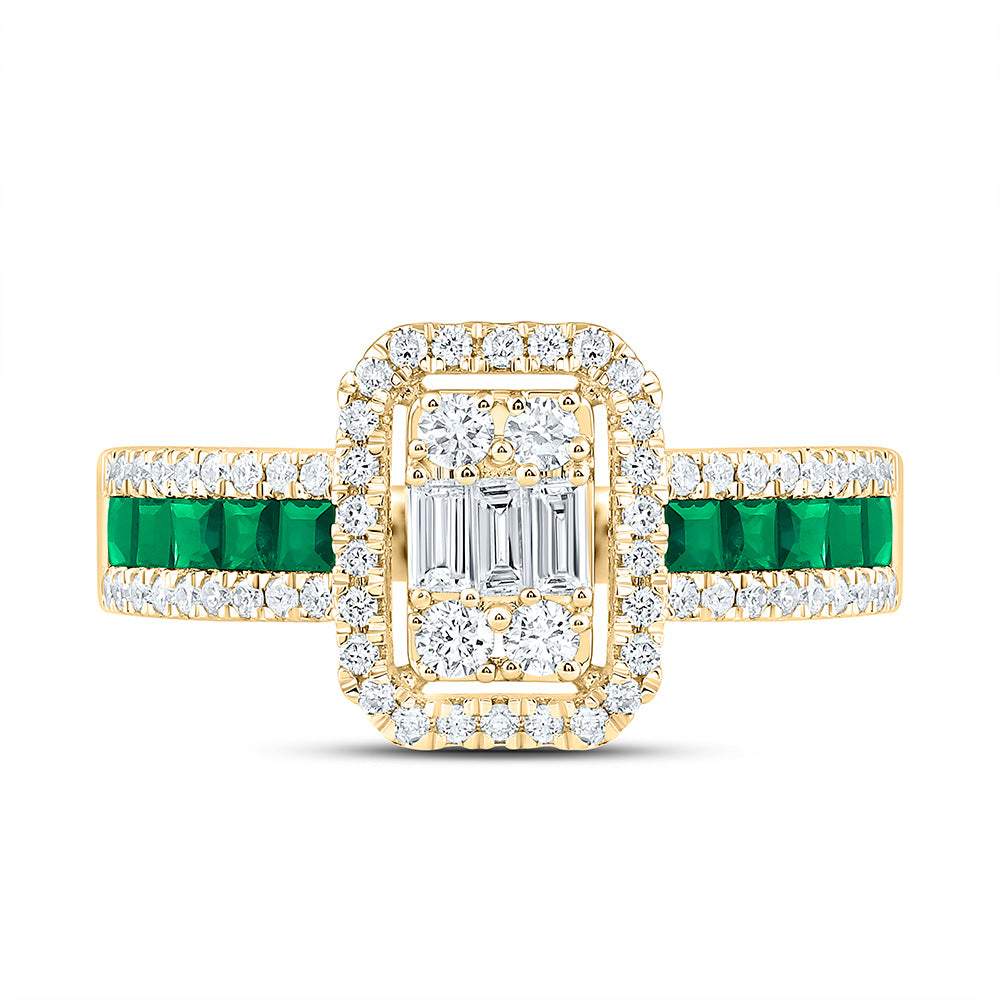 5/8CTW-NAT DIA ANA M 1/2CT-PR-EM NAT GEM EMERALD RING Daisy Joyeria
