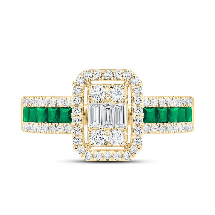 5/8CTW-NAT DIA ANA M 1/2CT-PR-EM NAT GEM EMERALD RING Daisy Joyeria