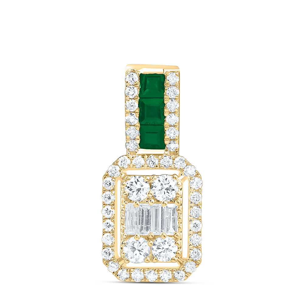 1/3CTW-NAT DIA ANA M 1/6CT-PR-EM NAT GEM EMERALD PENDANT Daisy Joyeria