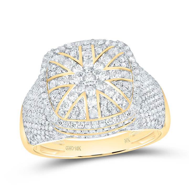 2CTW-NAT DIA NK CUSHION MEN'S RING Daisy Joyeria