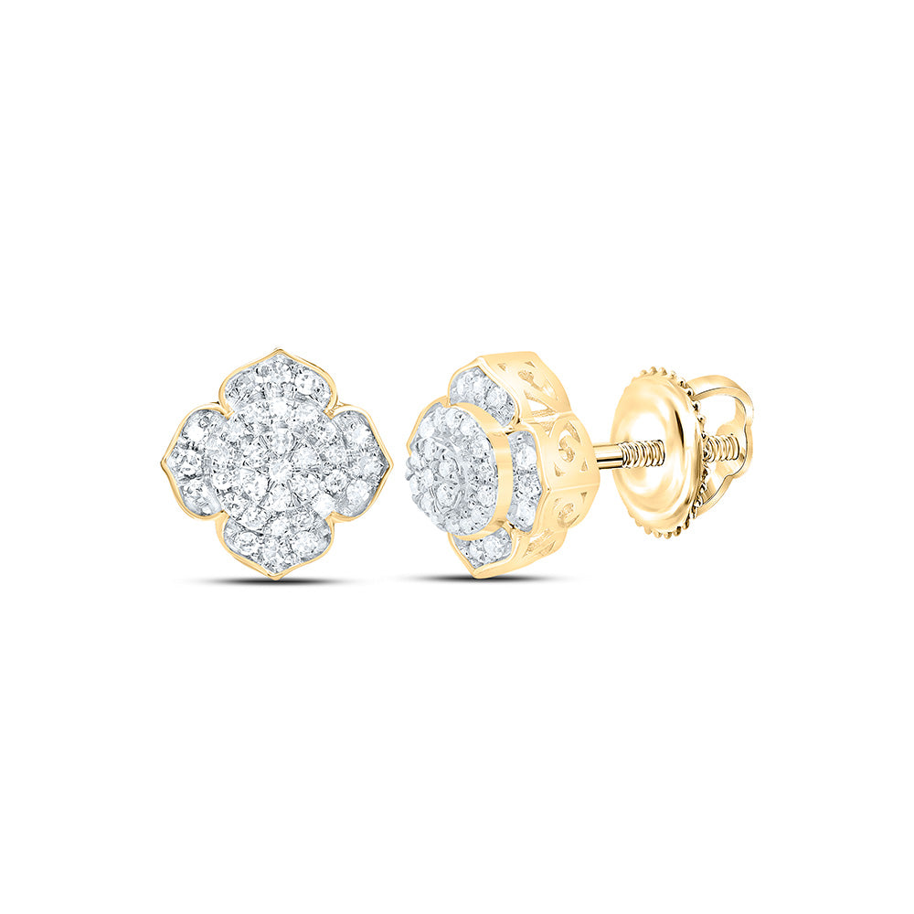 1/4CTW-NAT DIA NK FASHION FLOWER EARRING Daisy Joyeria