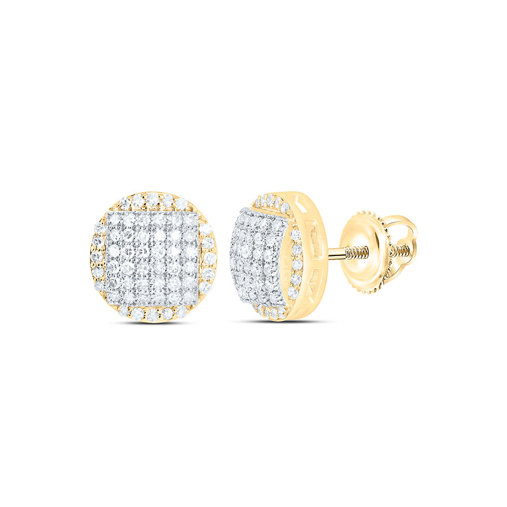 3/8CTW-NAT DIA NK FASHION ROUND EARRING Daisy Joyeria