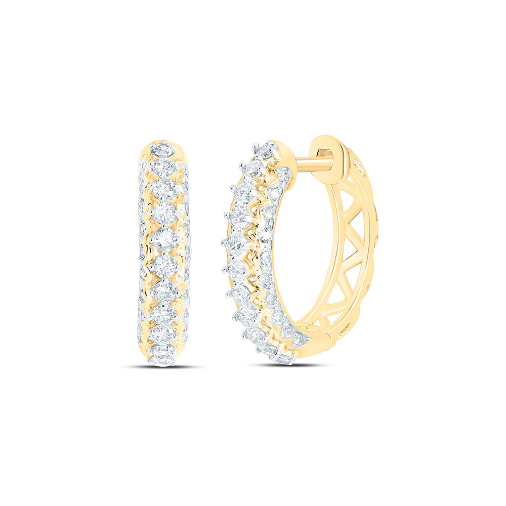1/2CTW-NAT DIA NK FASHION HOOP EARRING Daisy Joyeria