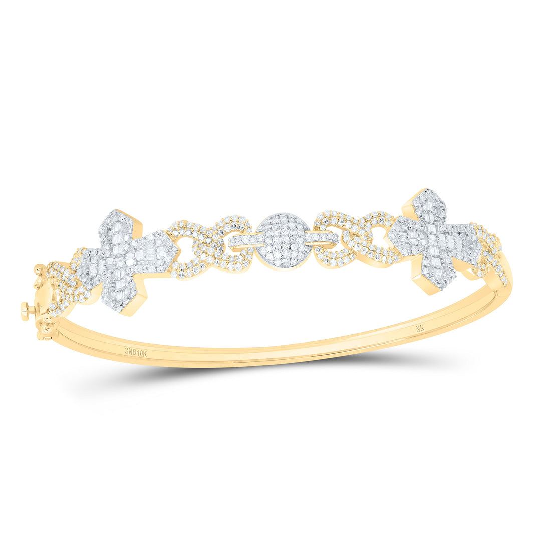1 3/4CTW-NAT DIA NK FASHION CROSS BANGLE (65X55MM) Daisy Joyeria