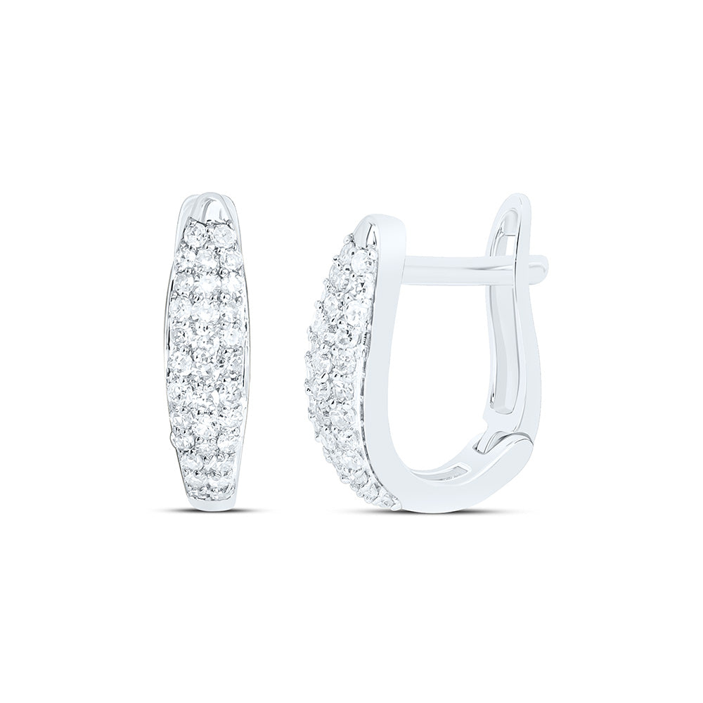1/4CTW-NAT DIA NK FASHION HOOP EARRING Daisy Joyeria