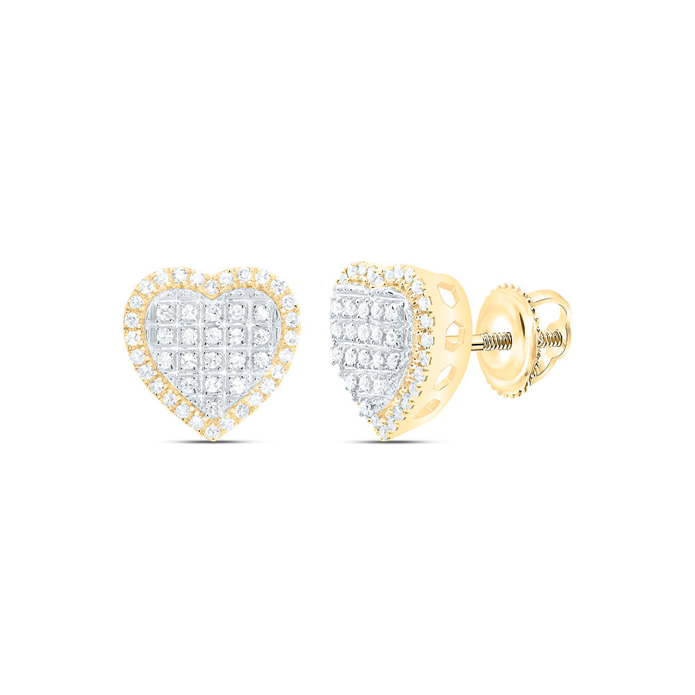1/4CTW-NAT DIA P1 GIFT HEART EARRING Daisy Joyeria