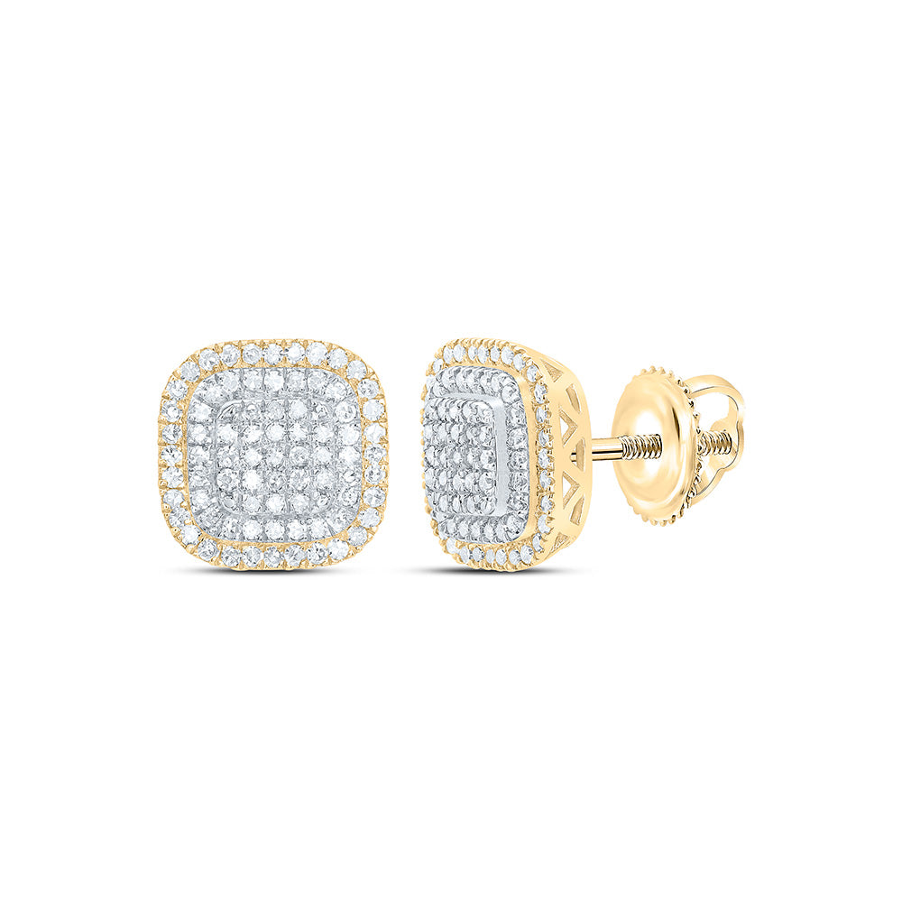 3/8CTW-NAT DIA NK FASHION CUSHION EARRING Daisy Joyeria