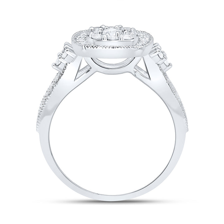 3/4CTW-NAT DIA NK FASHION CUSHION RING Daisy Joyeria