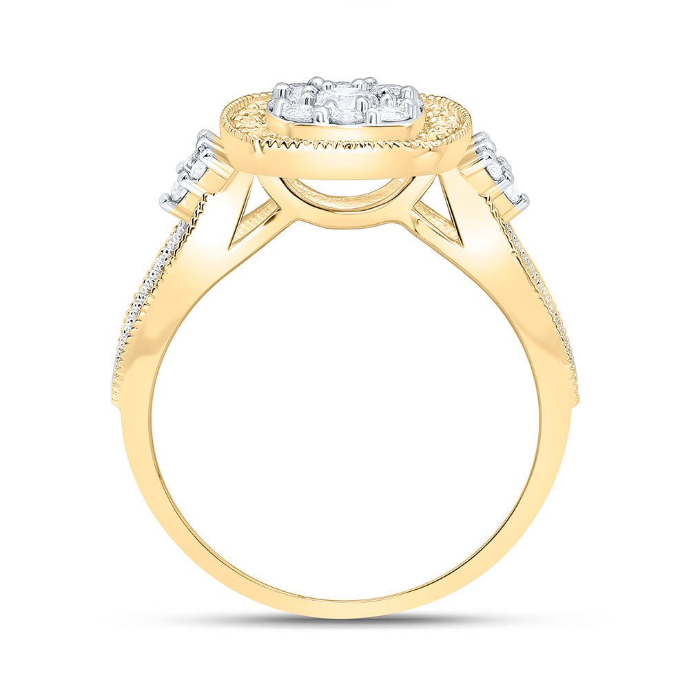3/4CTW-NAT DIA NK FASHION CUSHION RING Daisy Joyeria