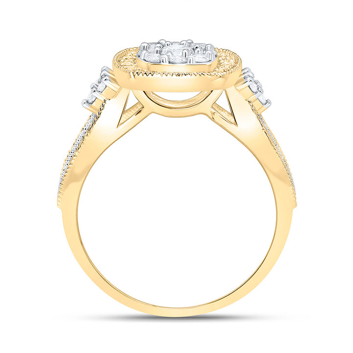 3/4CTW-NAT DIA NK FASHION CUSHION RING Daisy Joyeria