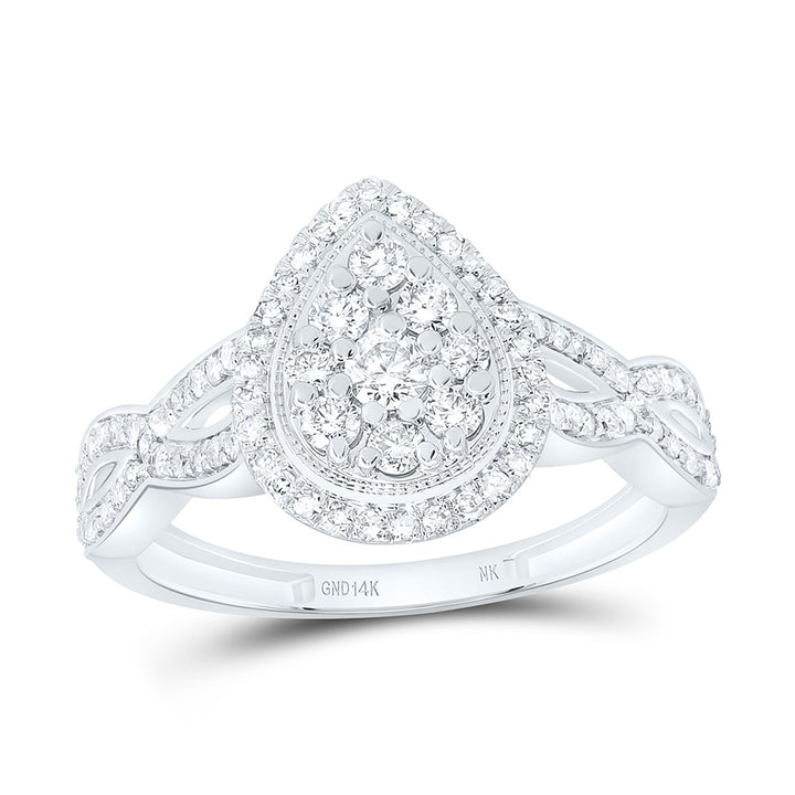 1/2CTW-NAT DIA NK FASHION PEAR RING Daisy Joyeria