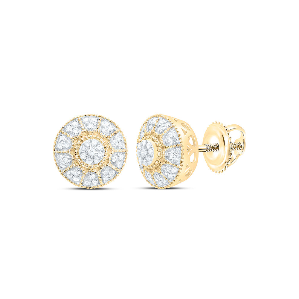 1/4CTW-NAT DIA NK FASHION ROUND EARRING Daisy Joyeria