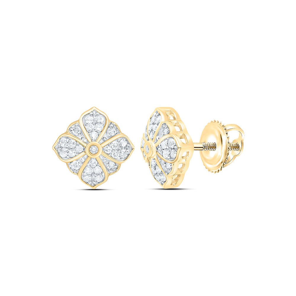 1/6CTW-NAT DIA NK FASHION FLOWER EARRING Daisy Joyeria