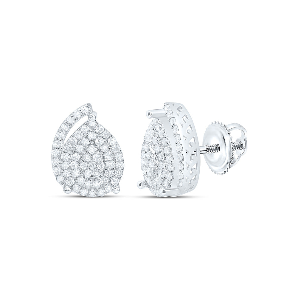 3/8CTW-NAT DIA NK FASHION PEAR EARRING Daisy Joyeria