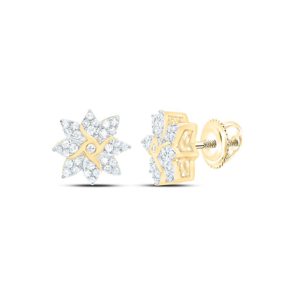 1/5CTW-NAT DIA NK FASHION FLOWER EARRING Daisy Joyeria