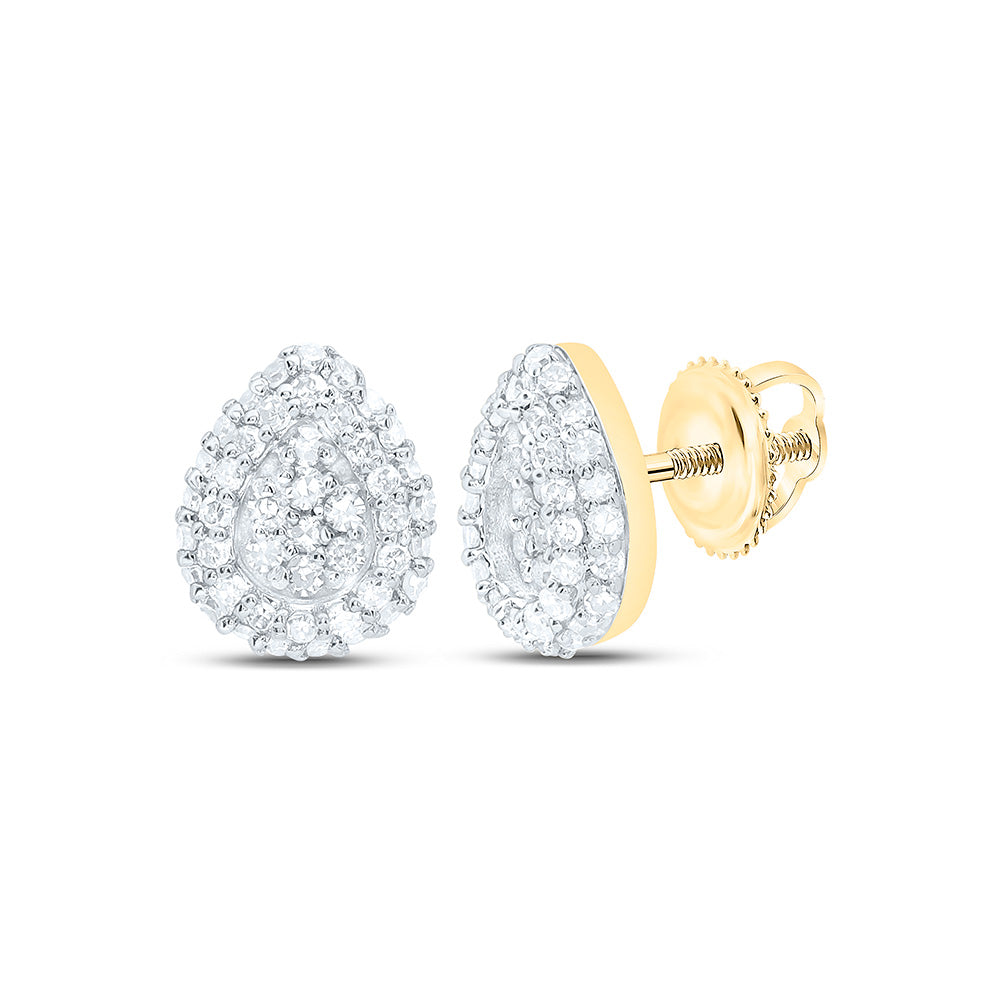 1/4CTW-NAT DIA NK FASHION PEAR EARRING Daisy Joyeria