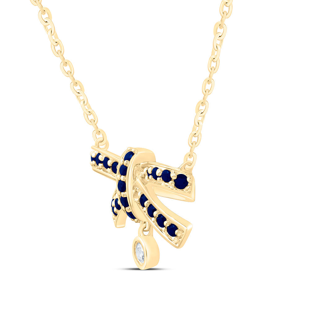 1/20CTW-NAT DIA ANA M 1/3CT-RD-BS NAT GEM BOW NECKLACE (18 INCH) Daisy Joyeria
