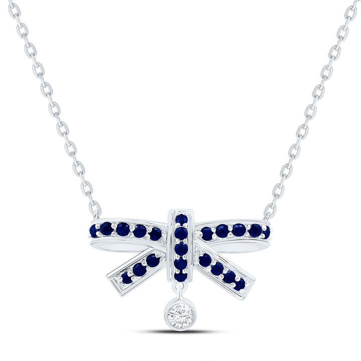 1/20CTW-NAT DIA ANA M 1/3CT-RD-BS NAT GEM BOW NECKLACE (18 INCH) Daisy Joyeria