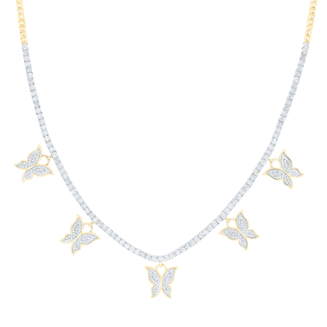 4 1/3CTW-NAT DIA NK FASHION BUTTERFLY NECKLACE (17 INCH) Daisy Joyeria