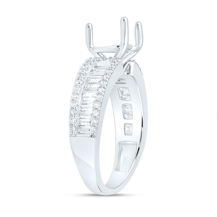 7/8CTW-NAT DIA ANA M 1 1/2CT-CHT SEMI-MOUNT HEART BAGUETTE RING Daisy Joyeria