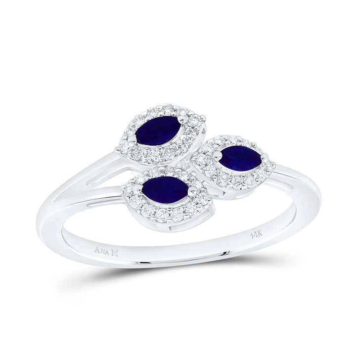 1/6CTW-NAT DIA ANA M 1/5CT-MQ-BS NAT GEM MARQUISE RING Daisy Joyeria