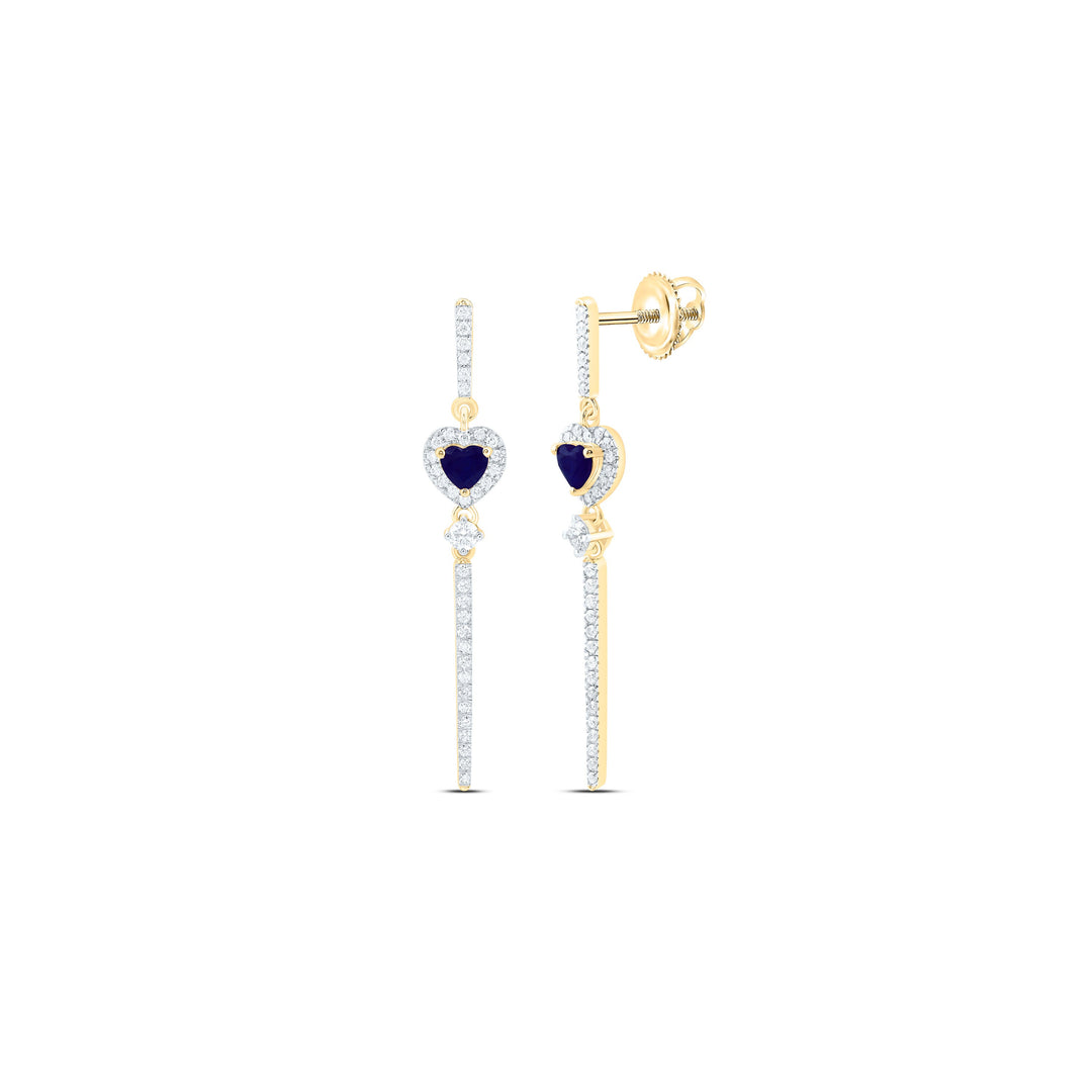 1/2CTW-NAT DIA ANA M 4MM-HT-BS NAT GEM HEART DANGLING EARRING Daisy Joyeria