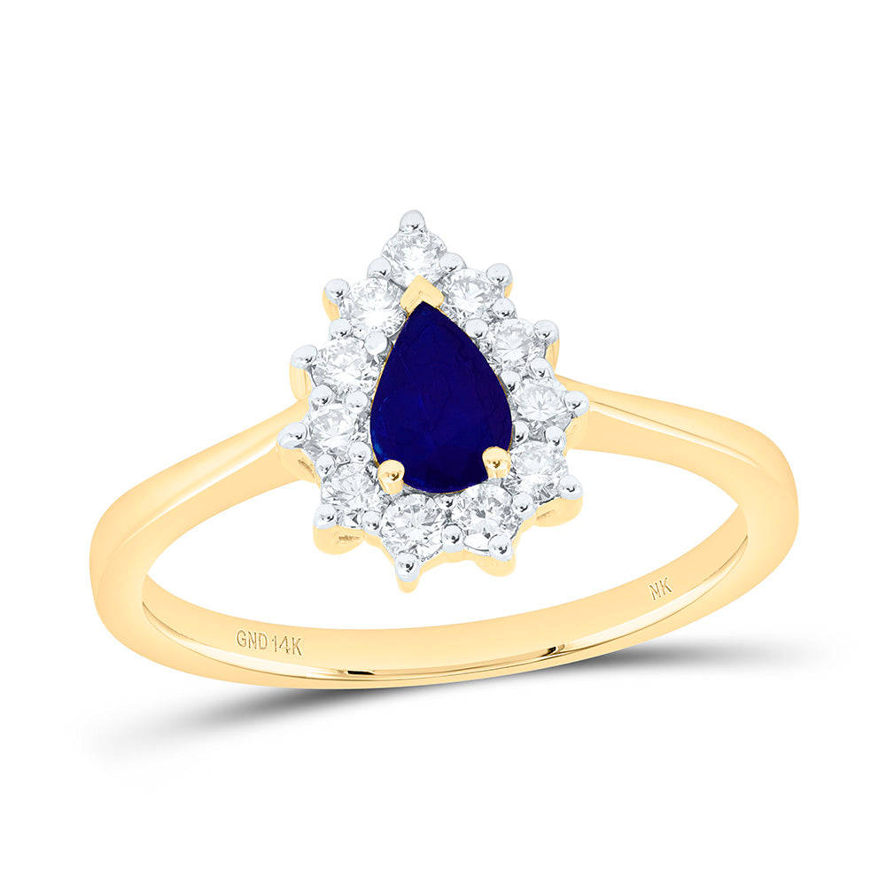 1/4CTW-NAT DIA NK 6X4MM PS-BS NAT GEM PEAR RING Daisy Joyeria