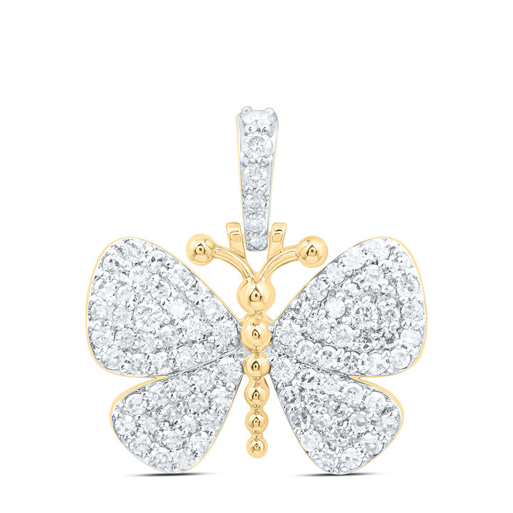 3/4CTW-NAT DIA NK FASHION BUTTERFLY PENDANT Daisy Joyeria
