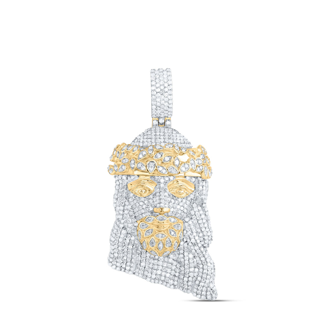 2 1/4CTW-NAT DIA NK JESUS FACE MENS CHARM Daisy Joyeria