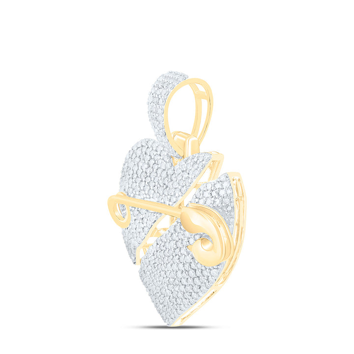 1 1/2CTW-NAT DIA NK BROKEN HEART MENS CHARM Daisy Joyeria