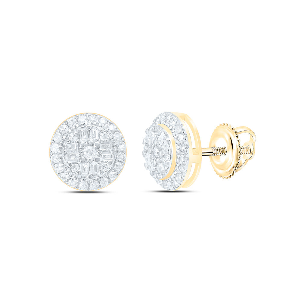 1/5CTW-NAT DIA NK FASHION ROUND EARRING Daisy Joyeria