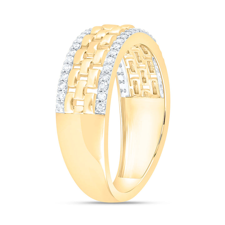 3/8CTW-NAT DIA NK MENS BAND Daisy Joyeria