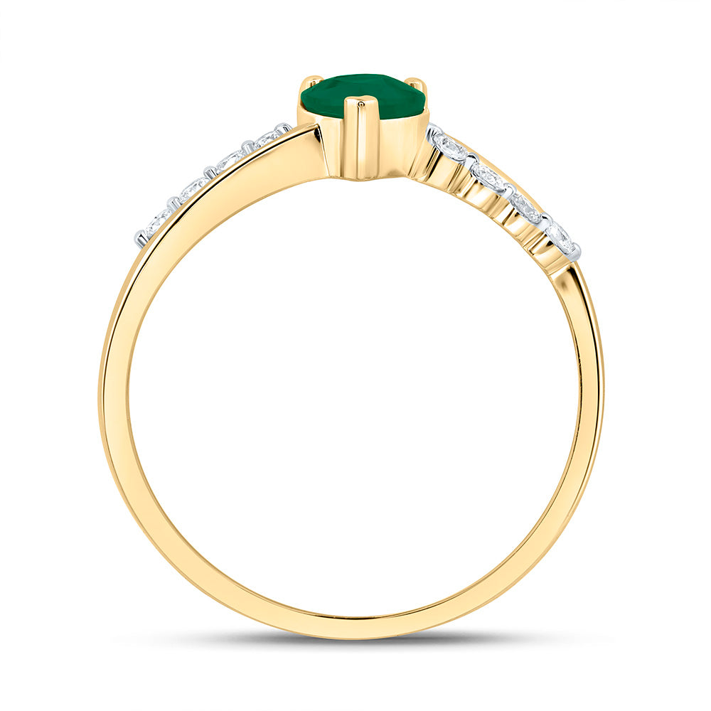 1/8CTW-NAT DIA ANA M 5MM-HT-EM NAT GEM HEART RING Daisy Joyeria