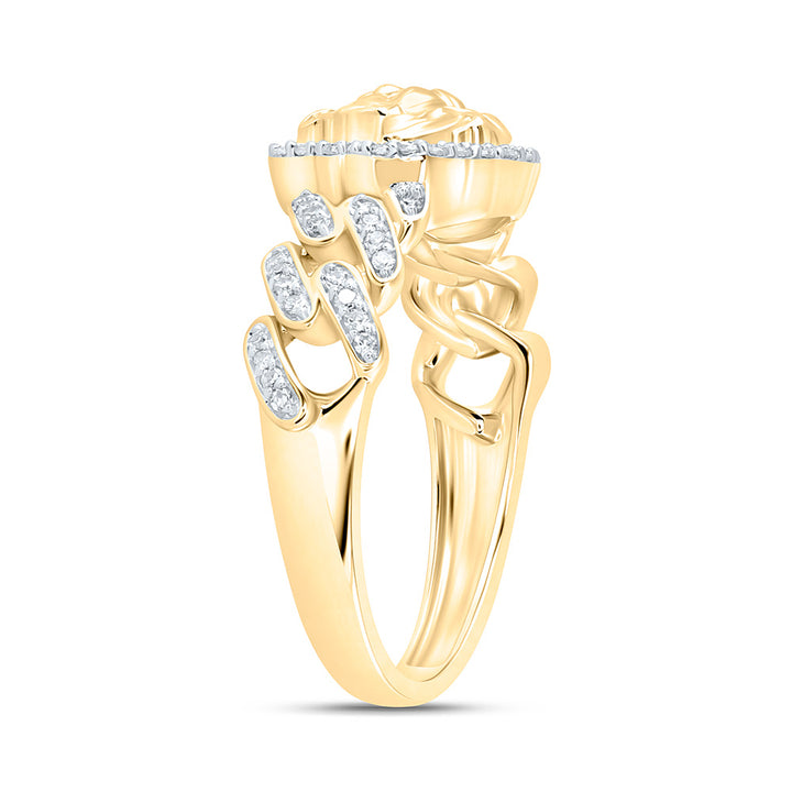 1/4CTW-NAT DIA NK FASHION CUBAN MEDUSA RING Daisy Joyeria