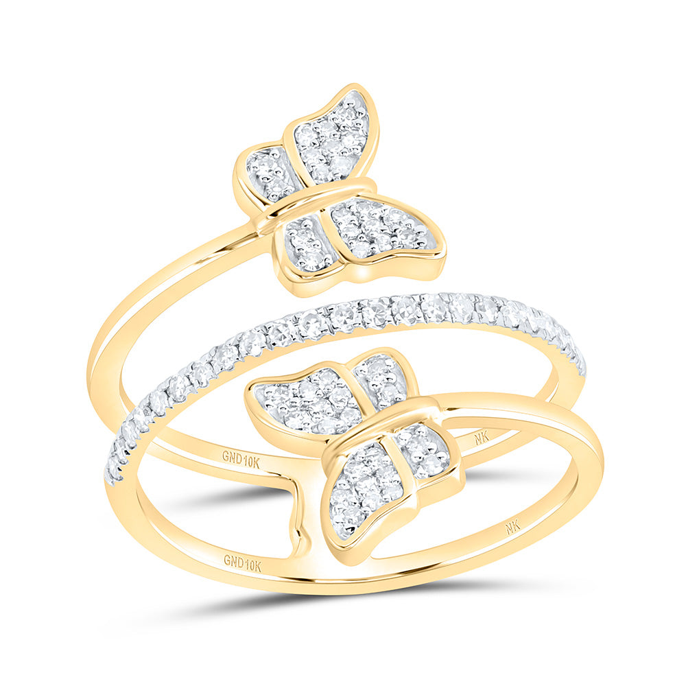 1/4CTW-NAT DIA NK GIFT BUTTERFLY RING Daisy Joyeria