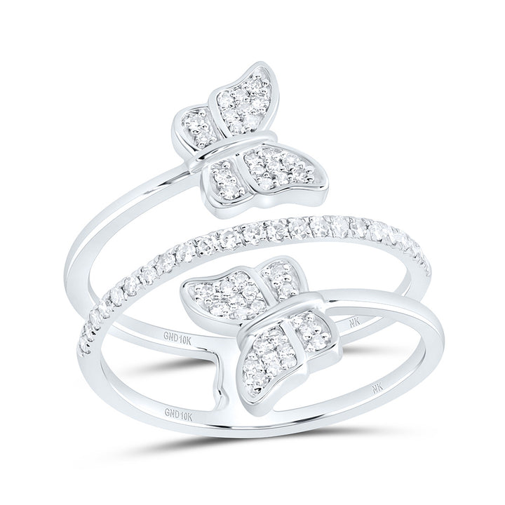 1/4CTW-NAT DIA NK GIFT BUTTERFLY RING Daisy Joyeria
