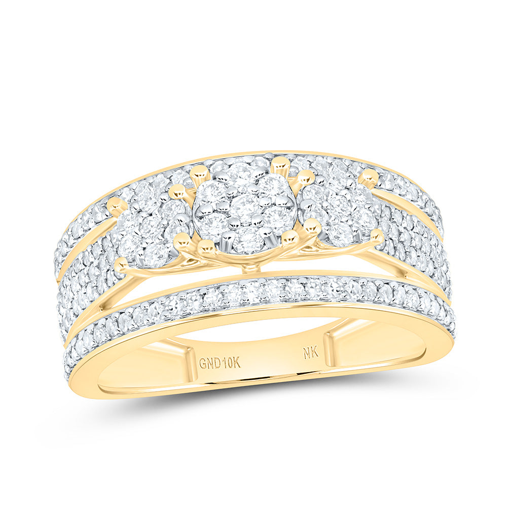 3/4CTW-NAT DIA NK FASHION ROUND RING Daisy Joyeria