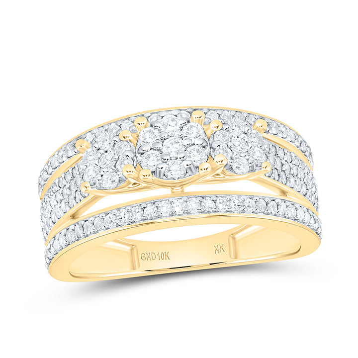 3/4CTW-NAT DIA NK FASHION ROUND RING Daisy Joyeria