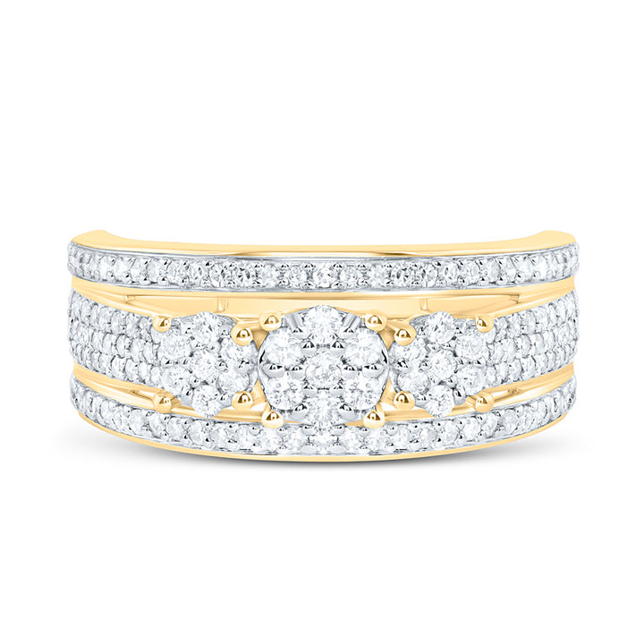 3/4CTW-NAT DIA NK FASHION ROUND RING Daisy Joyeria