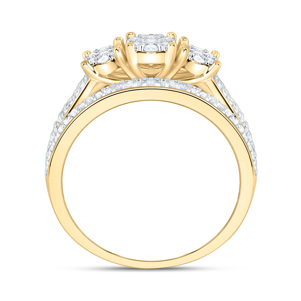 3/4CTW-NAT DIA NK FASHION ROUND RING Daisy Joyeria