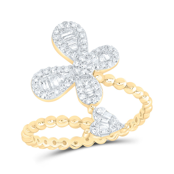 1/3CTW-NAT DIA NK FASHION HEART BUTTERFLY RING Daisy Joyeria