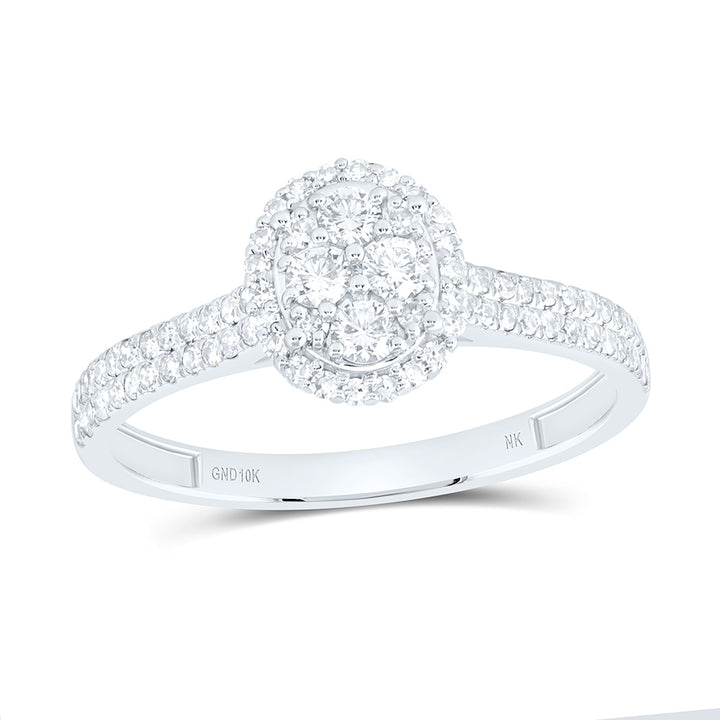 1/2CTW-NAT DIA NK FASHION OVAL RING Daisy Joyeria