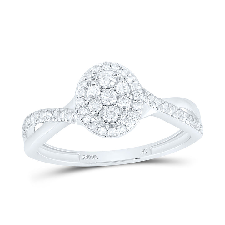 1/3CTW-NAT DIA NK FASHION OVAL RING Daisy Joyeria
