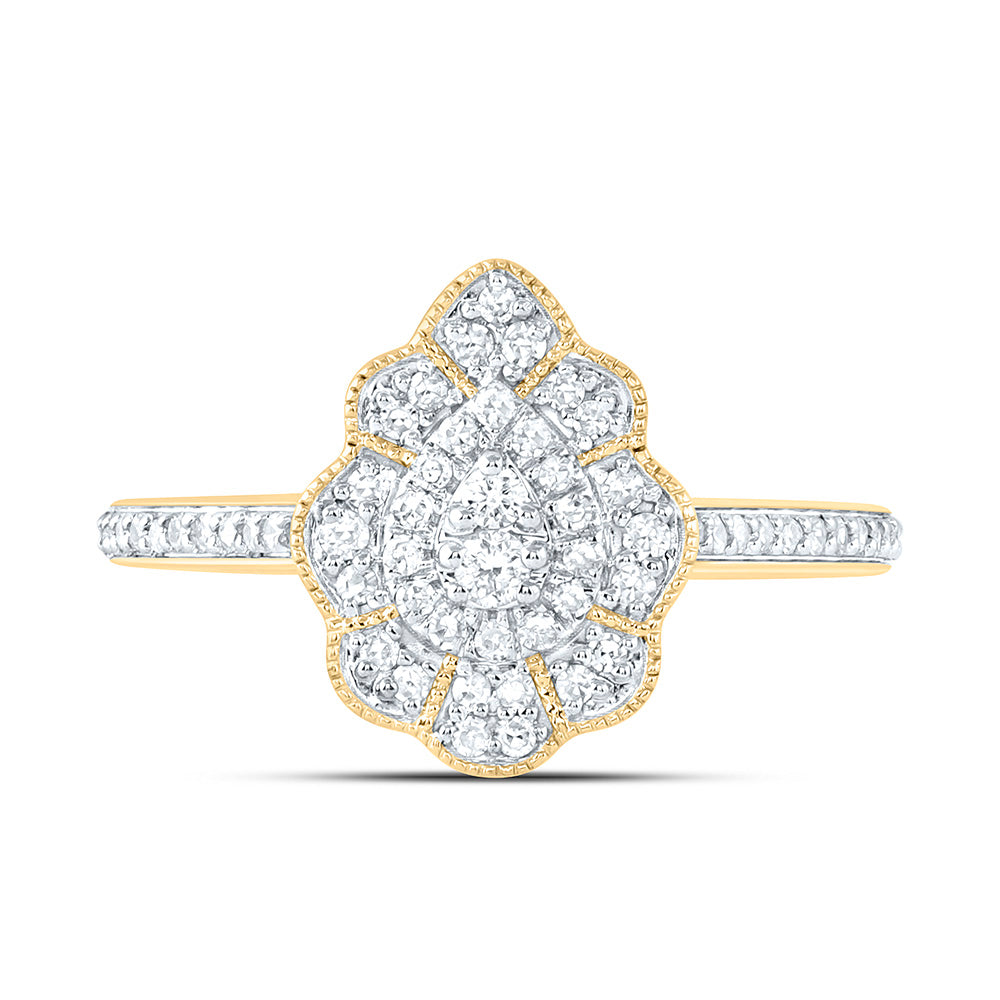 1/3CTW-NAT DIA NK FASHION PEAR RING Daisy Joyeria