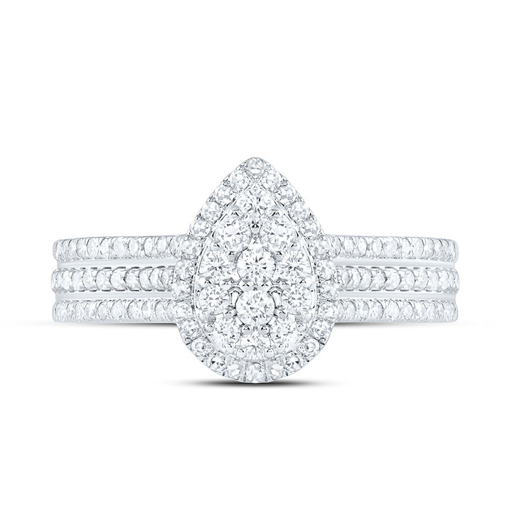 5/8CTW-NAT DIA NK FASHION PEAR RING Daisy Joyeria