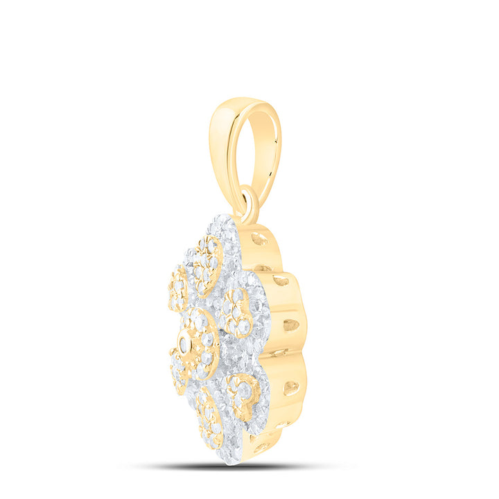3/8CTW-NAT DIA NK FASHION HEART PEAR FLOWER PENDANT Daisy Joyeria