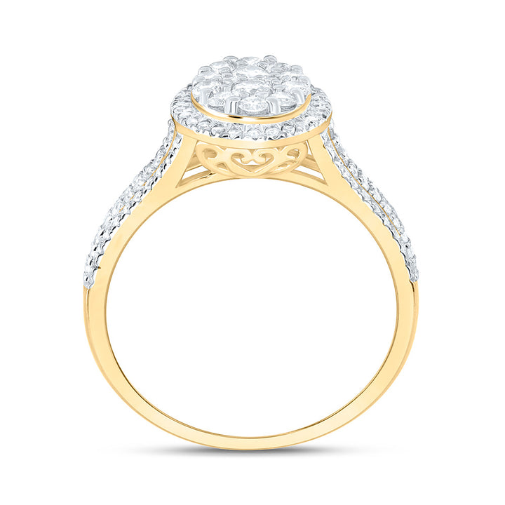 3/4CTW-NAT DIA NK FASHION OVAL RING Daisy Joyeria