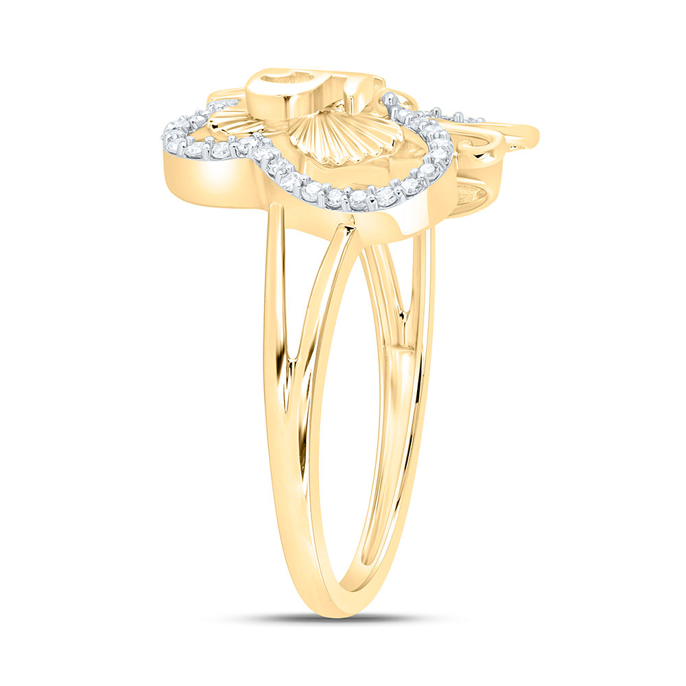 1/6CTW-NAT DIA NK FASHION  BUTTERFLY RING Daisy Joyeria
